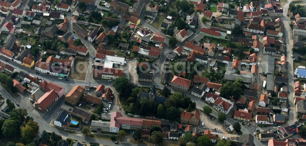 Ringleben from the bird's eye view: Town View of the streets and houses of the residential areas in Ringleben in the state Thuringia