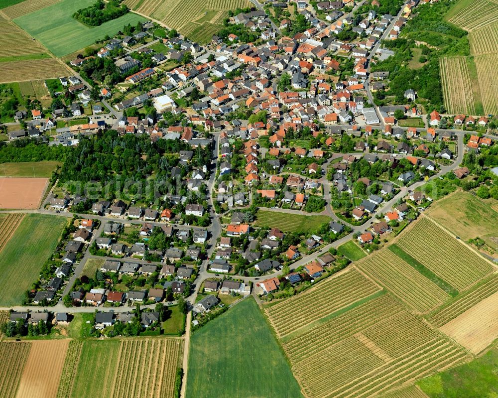 Rümmelsheim from the bird's eye view: District view of Ruemmelsheim in the state Rhineland-Palatinate