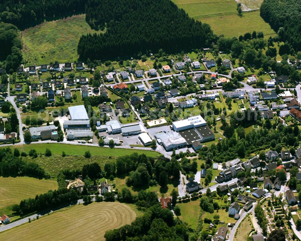 Rönsahl from above - Town View of the streets and houses of the residential areas in Rönsahl in the state North Rhine-Westphalia, Germany