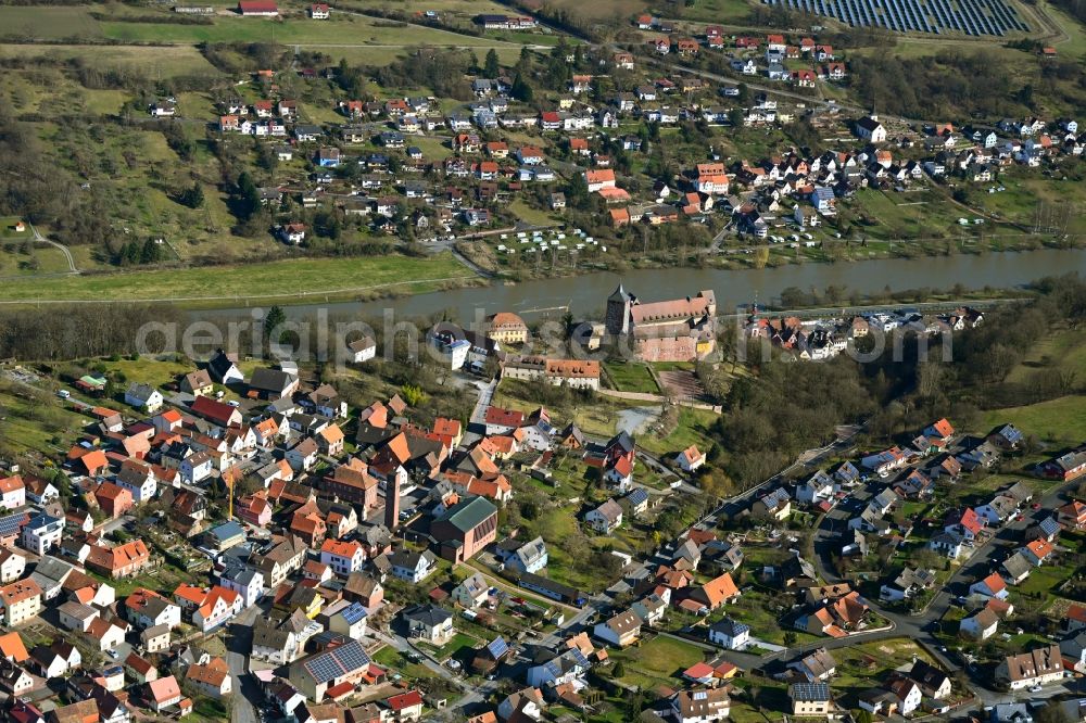 Aerial image Rothenfels - Town View of the streets and houses of the residential areas in Rothenfels in the state Bavaria, Germany