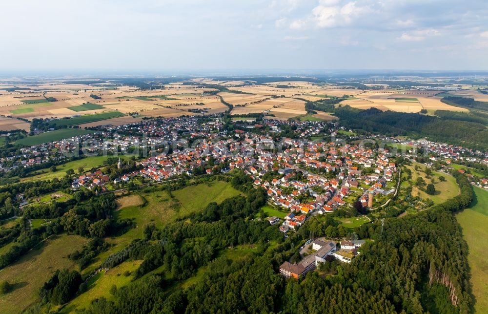 Aerial image Rüthen - Town View of the streets and houses of the residential areas in Ruethen in the state North Rhine-Westphalia