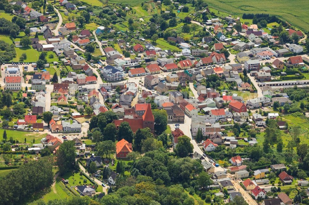 Aerial photograph Sagard - Town View of the streets and houses of the residential areas in Sagard in the state Mecklenburg - Western Pomerania, Germany