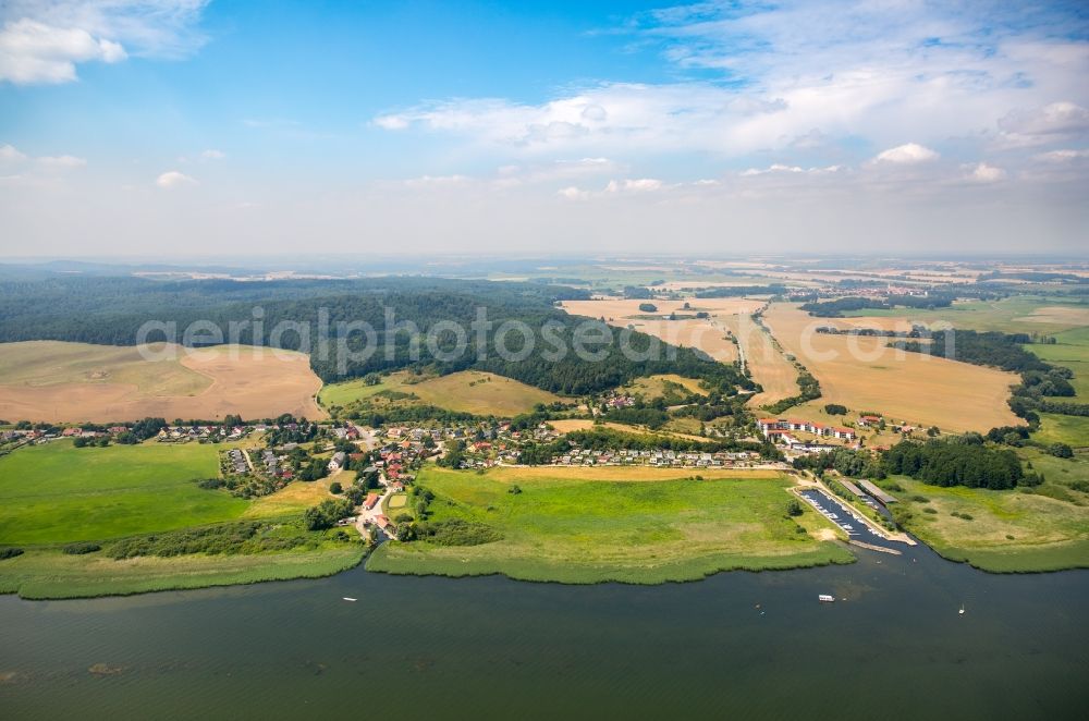 Aerial image Malchin - Town View of the streets and houses of the residential areas in the district Salem and surroundings in Malchin in the state Mecklenburg - Western Pomerania