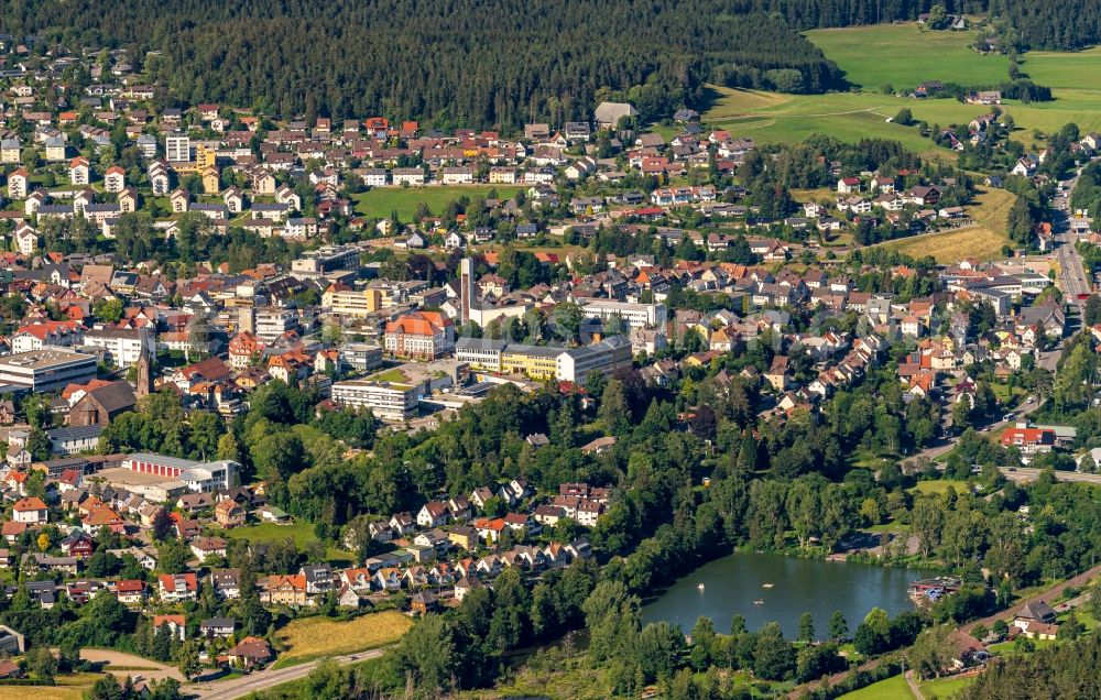 Sankt Georgen from the bird's eye view: Town View of the streets and houses of the residential areas in Sankt Georgen in the state Baden-Wurttemberg, Germany