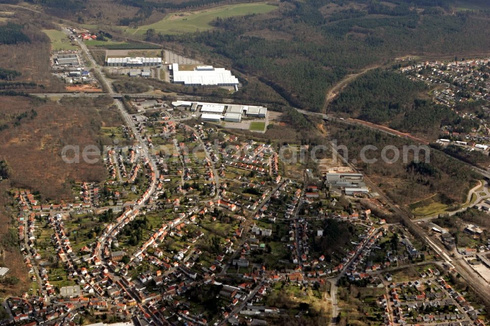 Sankt Ingbert from above - Town View of the streets and houses of the residential areas in Sankt Ingbert in the state Saarland