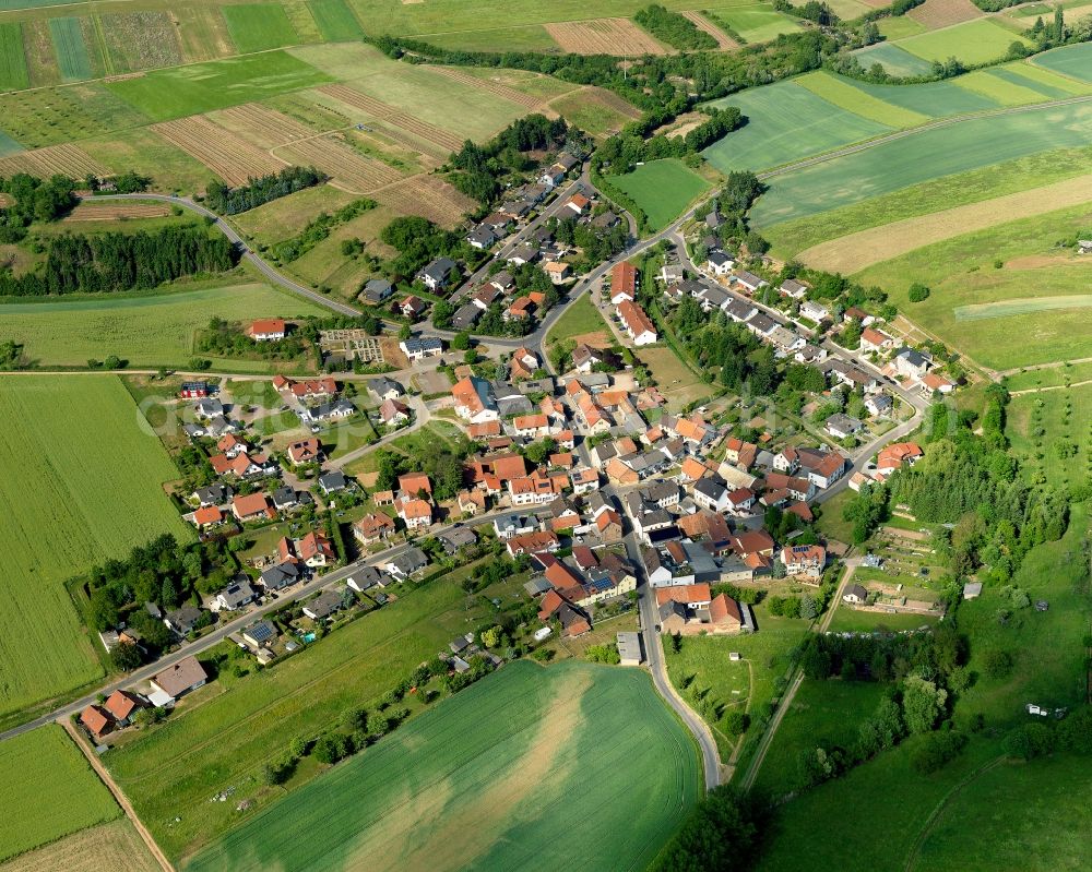 Aerial image Sankt Katharinen - View of Sankt Katharinen in the state of Rhineland-Palatinate. Sankt Katharinen is a borough and municipiality in the county district of Bad Kreuznach. It is located in the Nahe region. It is named after a former abbey and monastery of which there are no remains today