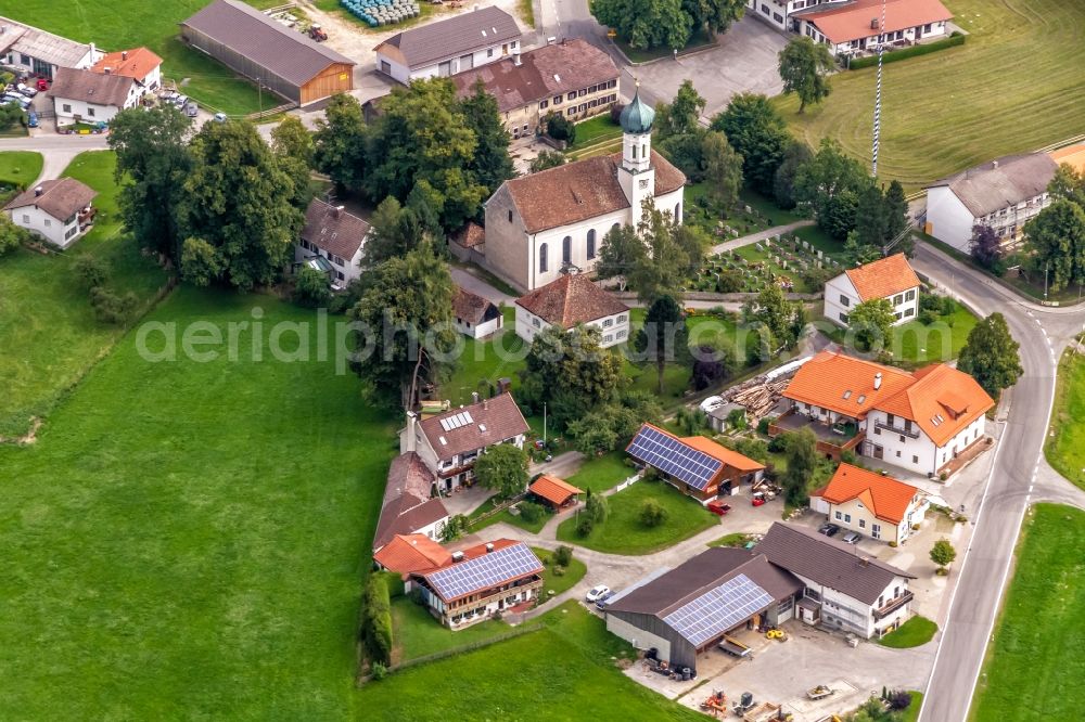 Aerial image Sankt Leonhard i.Forst - Town View of the streets and houses of the residential areas in Sankt Leonhard i.Forst in the state Bavaria, Germany