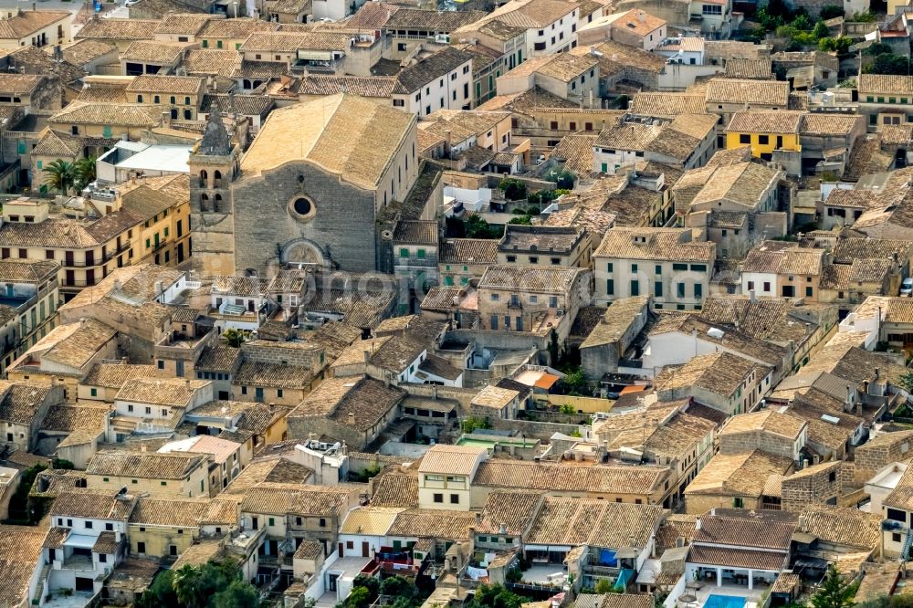 Aerial photograph Sant Joan - Town View of the streets and houses of the residential areas in Sant Joan in Balearische Insel Mallorca, Spain