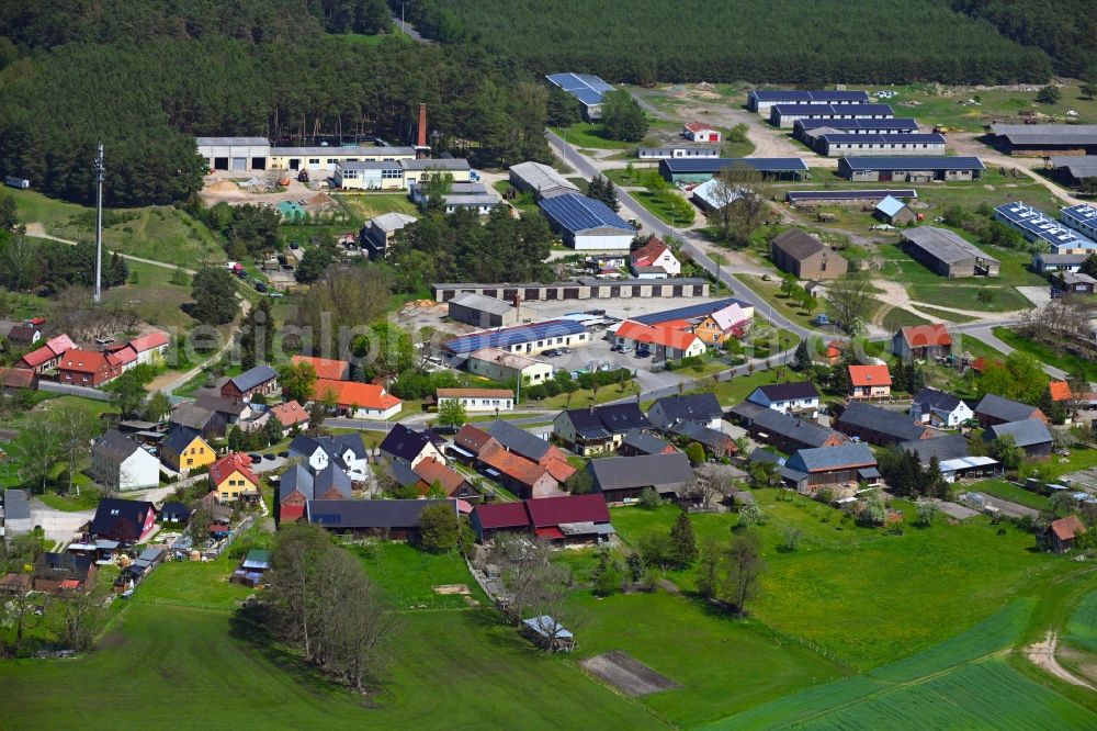 Aerial photograph Schadow - Town View of the streets and houses of the residential areas in Schadow in the state Brandenburg, Germany