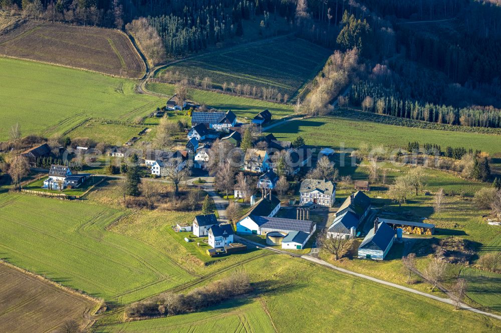 Aerial image Schederberge - Town View of the streets and houses of the residential areas in Schederberge in the state North Rhine-Westphalia, Germany