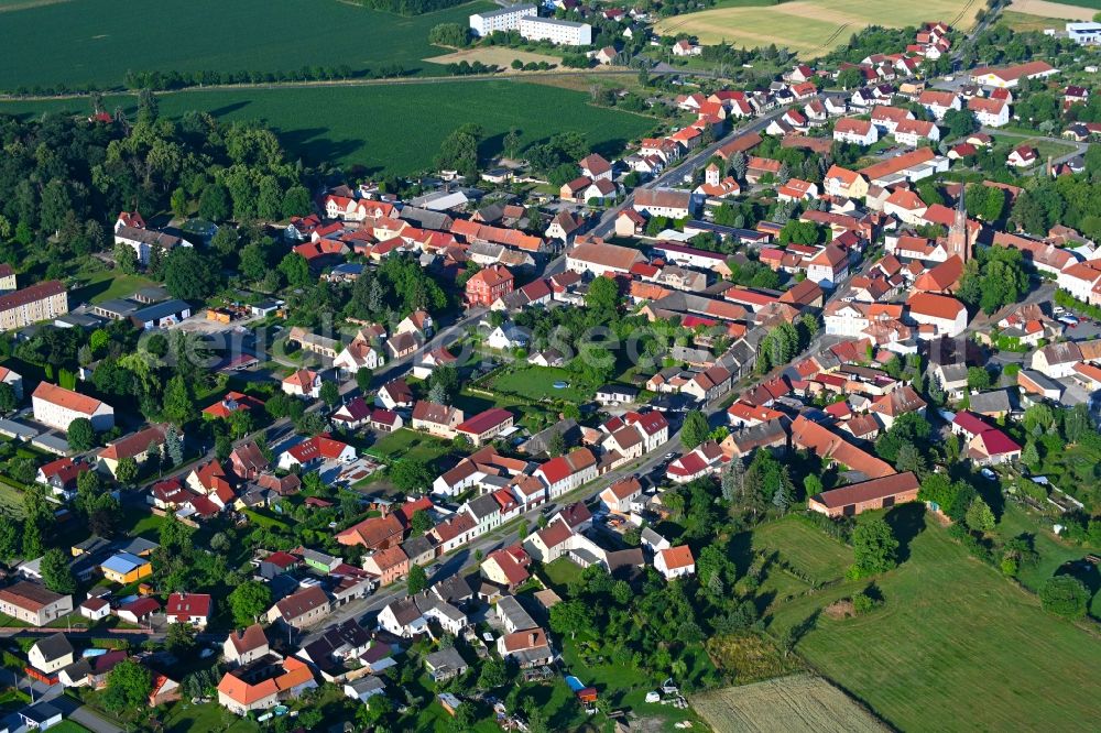 Aerial photograph Schlieben - Town View of the streets and houses of the residential areas in Schlieben in the state Brandenburg, Germany