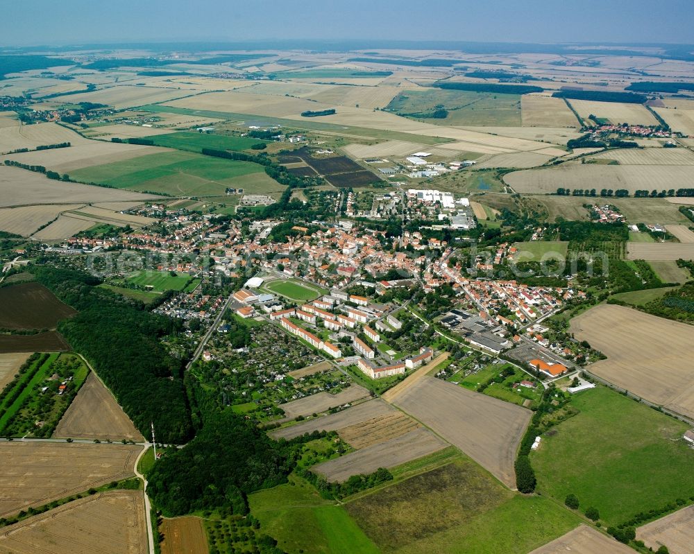 Aerial image Schlotheim - Town View of the streets and houses of the residential areas in Schlotheim in the state Thuringia, Germany