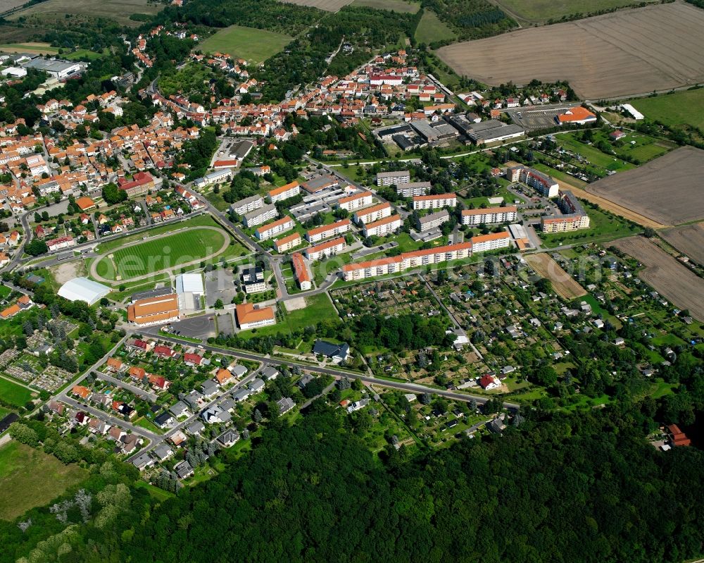 Aerial photograph Schlotheim - Town View of the streets and houses of the residential areas in Schlotheim in the state Thuringia, Germany