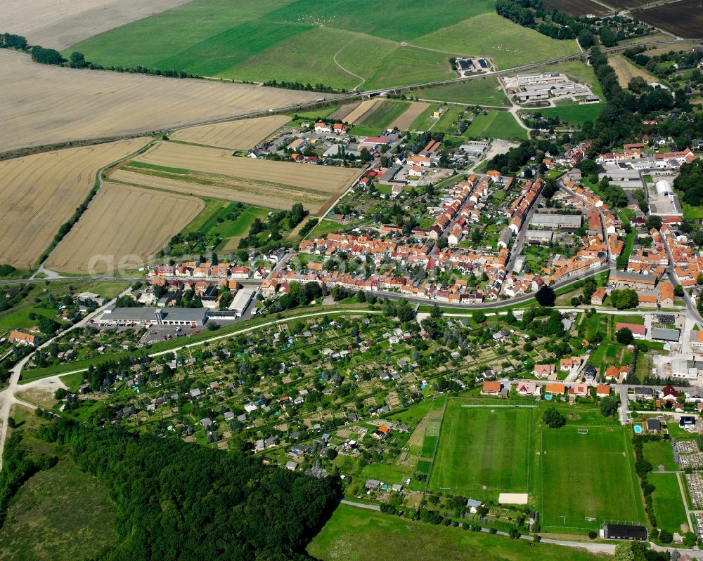 Schlotheim from above - Town View of the streets and houses of the residential areas in Schlotheim in the state Thuringia, Germany