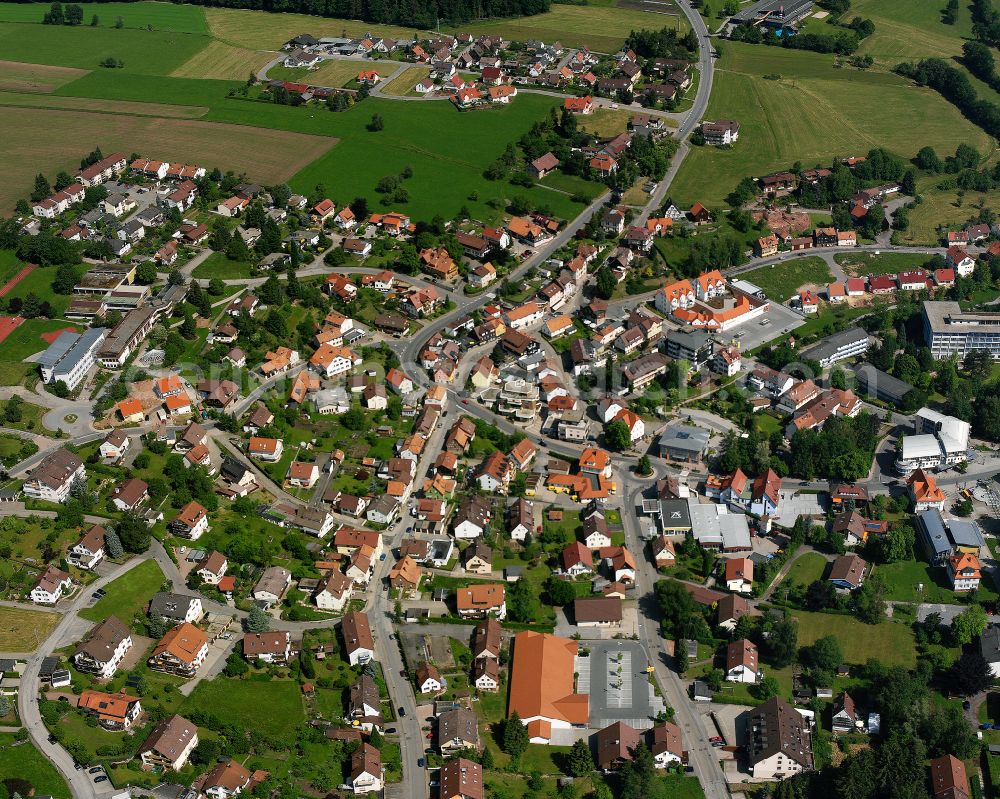 Aerial image Schömberg - Town View of the streets and houses of the residential areas in Schömberg in the state Baden-Wuerttemberg, Germany