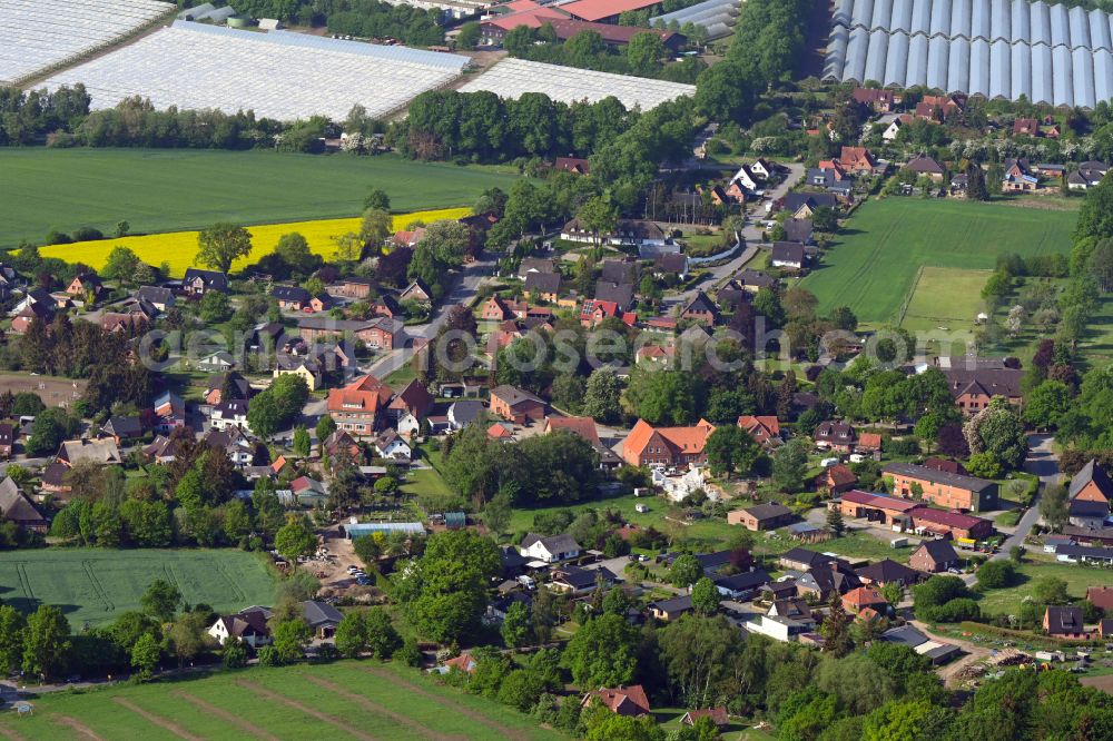 Schmilau from above - Town View of the streets and houses of the residential areas in Schmilau in the state Schleswig-Holstein, Germany