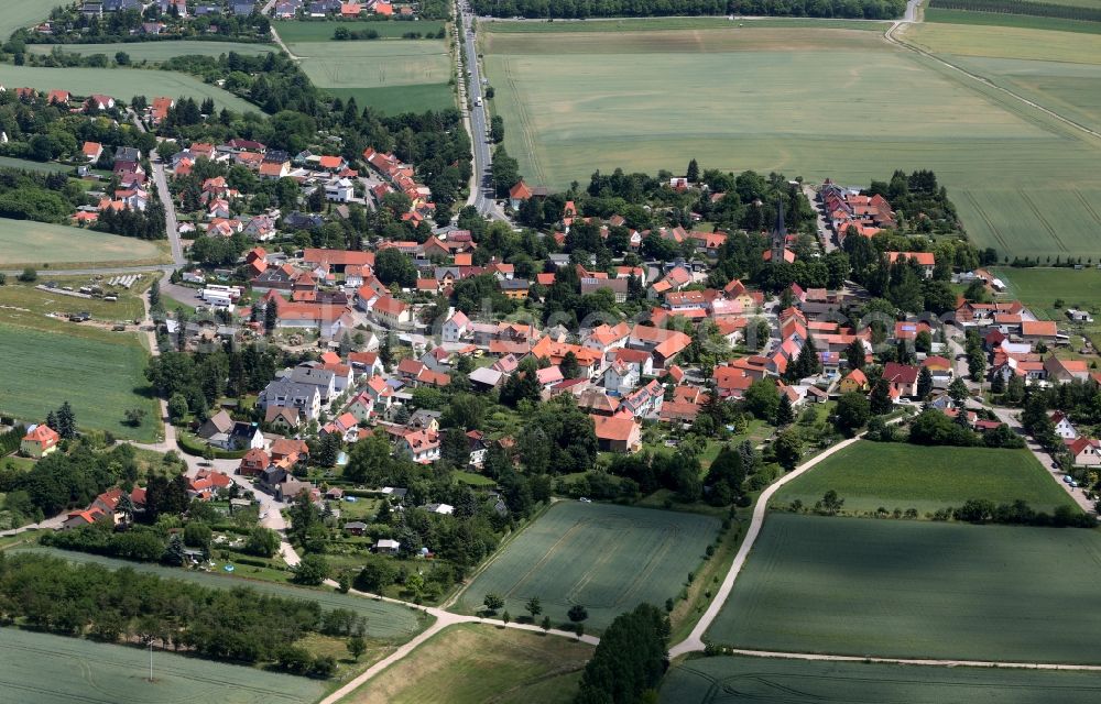 Erfurt from above - View of the village of Schmira in the state of Thuringia