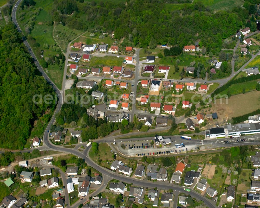 Aerial image Schönbach - Town View of the streets and houses of the residential areas in Schönbach in the state Hesse, Germany