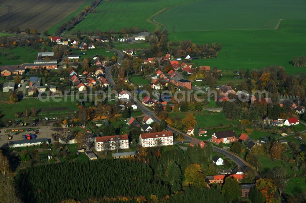 Schönbeck from the bird's eye view: Town view of Schoenbeck in the state Mecklenburg-West Pomerania