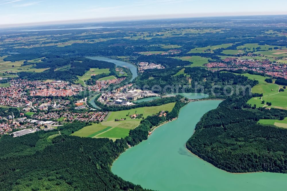 Schongau from above - Industrial estate and company settlement in Schongau in the state Bavaria, Germany