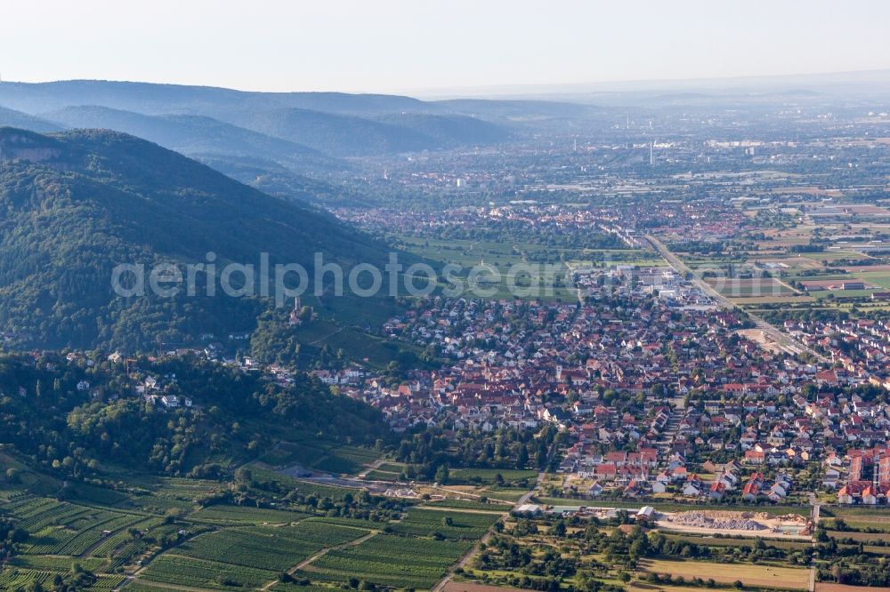 Aerial photograph Schriesheim - Town View of the streets and houses of the residential areas in Schriesheim in the state Baden-Wuerttemberg, Germany