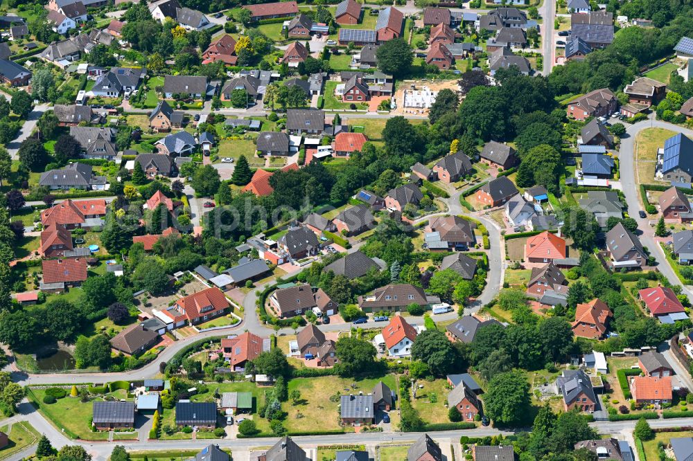 Aerial image Schwabstedt - Town View of the streets and houses of the residential areas in Schwabstedt in the state Schleswig-Holstein, Germany