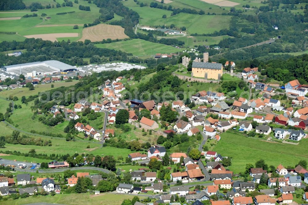 Aerial image Schwarzenfels - Town View of the streets and houses of the residential areas in Schwarzenfels in the state Hesse, Germany