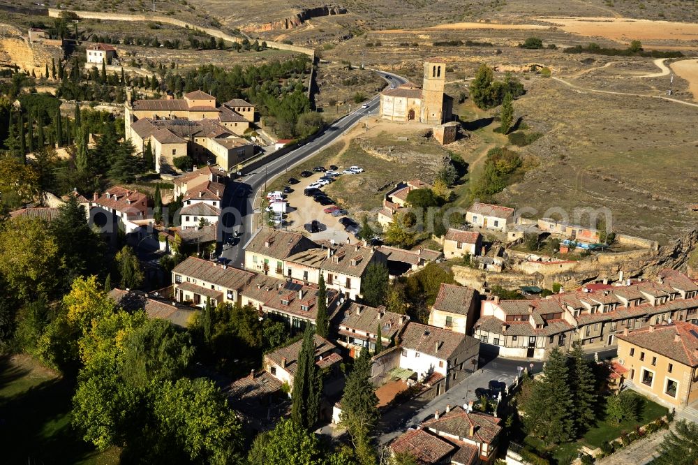 Segovia from the bird's eye view: Town View of the streets and houses of the residential areas in Segovia in Castilla y LeA?n, Spain