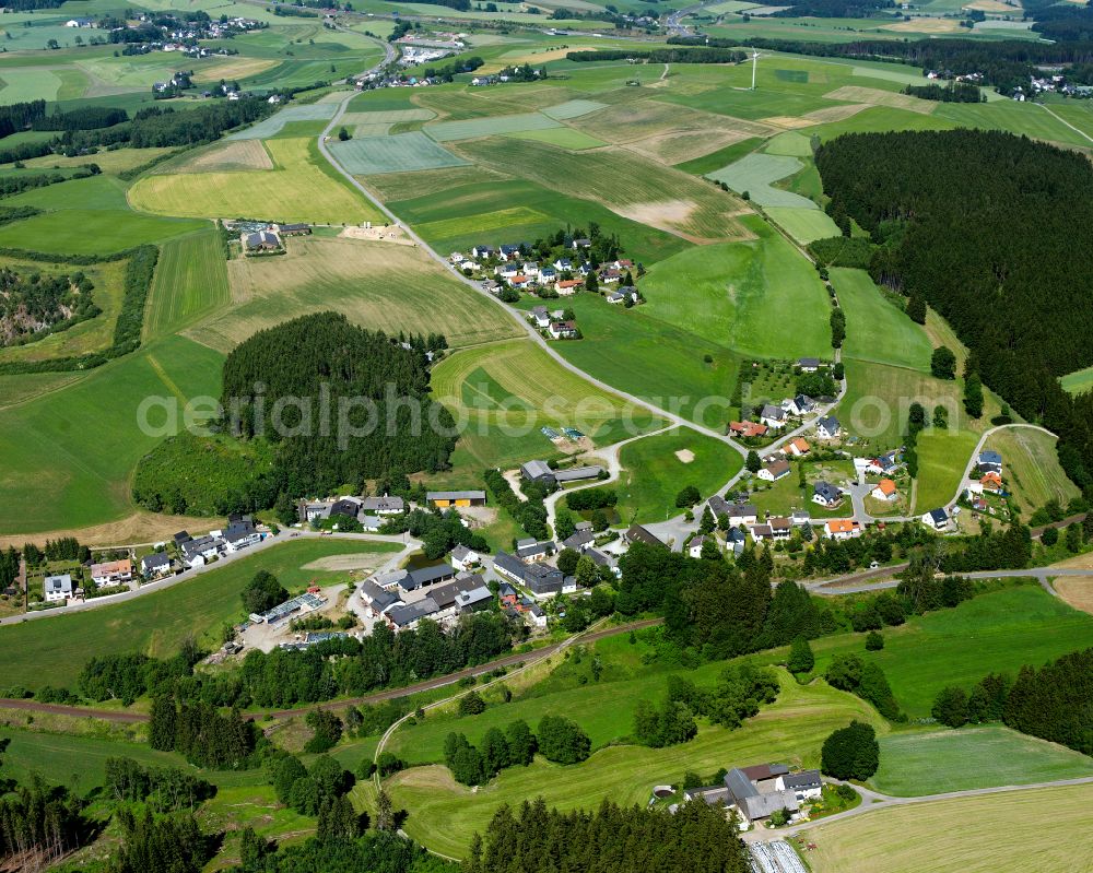 Aerial image Selbitz - Town View of the streets and houses of the residential areas on street Schlossberg in the district Rothenbuerg in Selbitz in the state Bavaria, Germany