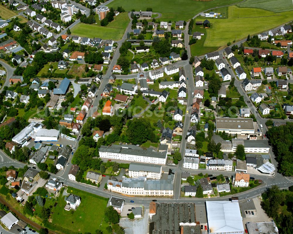 Selbitz from above - Town View of the streets and houses of the residential areas in Selbitz in the state Bavaria, Germany