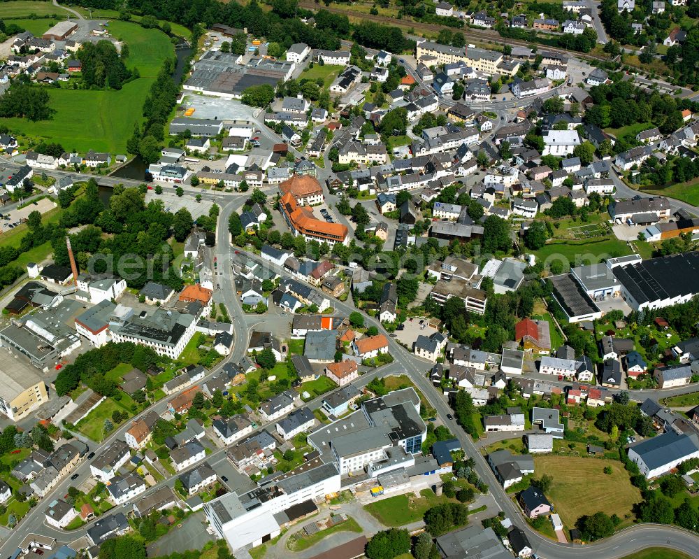 Aerial image Selbitz - Town View of the streets and houses of the residential areas in Selbitz in the state Bavaria, Germany