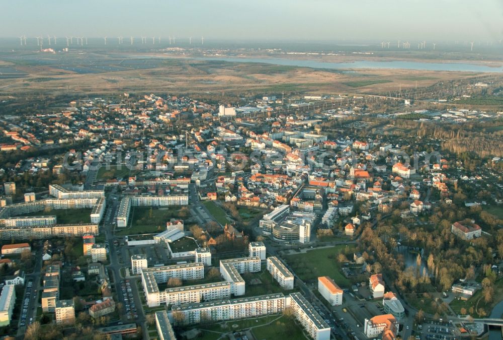 Aerial photograph Senftenberg - Town View of the streets and houses of the residential areas in Senftenberg in the state Brandenburg