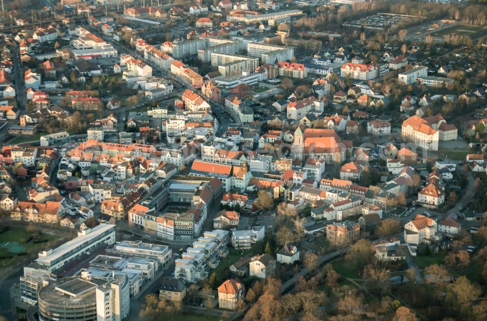 Senftenberg from above - Town View of the streets and houses of the residential areas in Senftenberg in the state Brandenburg