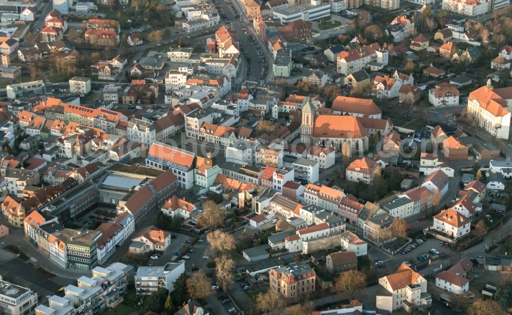 Senftenberg from the bird's eye view: Town View of the streets and houses of the residential areas in Senftenberg in the state Brandenburg