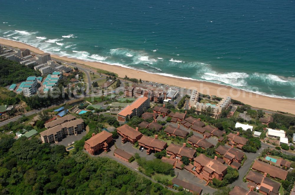 SHELLY BEACH from the bird's eye view: Townscape of Shelly Beach in South Africa, a seaside resort south of Port Shepstone with a lot of hotels and holiday homes