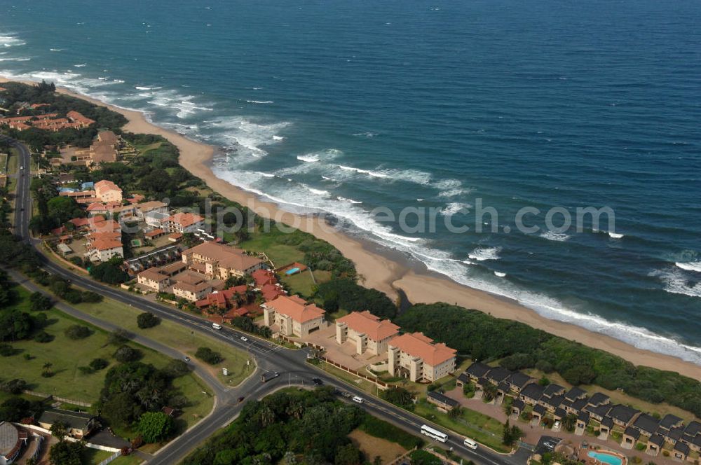 Aerial photograph SHELLY BEACH - Townscape of Shelly Beach in South Africa, a seaside resort south of Port Shepstone with a lot of hotels and holiday homes