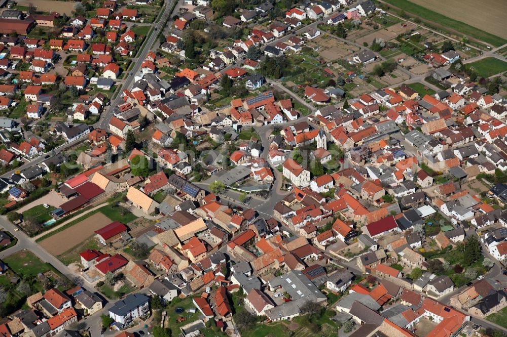 Aerial image Siefersheim - Townscape of Siefersheim is a municipality in the district Alzey-Worms in Rhineland-Palatinate