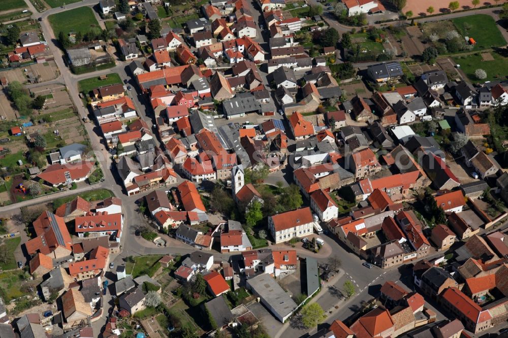 Aerial image Siefersheim - Townscape of Siefersheim is a municipality in the district Alzey-Worms in Rhineland-Palatinate