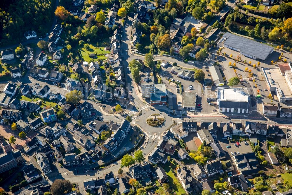 Siegen from above - Town View of the streets and houses of the residential areas in Siegen in the state North Rhine-Westphalia