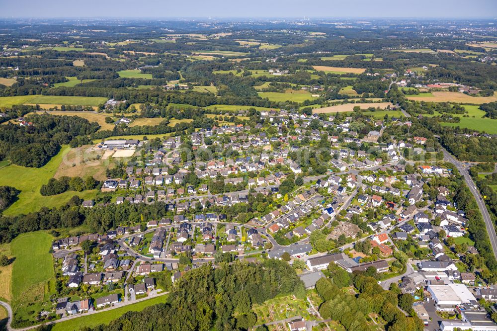 Silschede from above - Town View of the streets and houses of the residential areas in Silschede in the state North Rhine-Westphalia, Germany