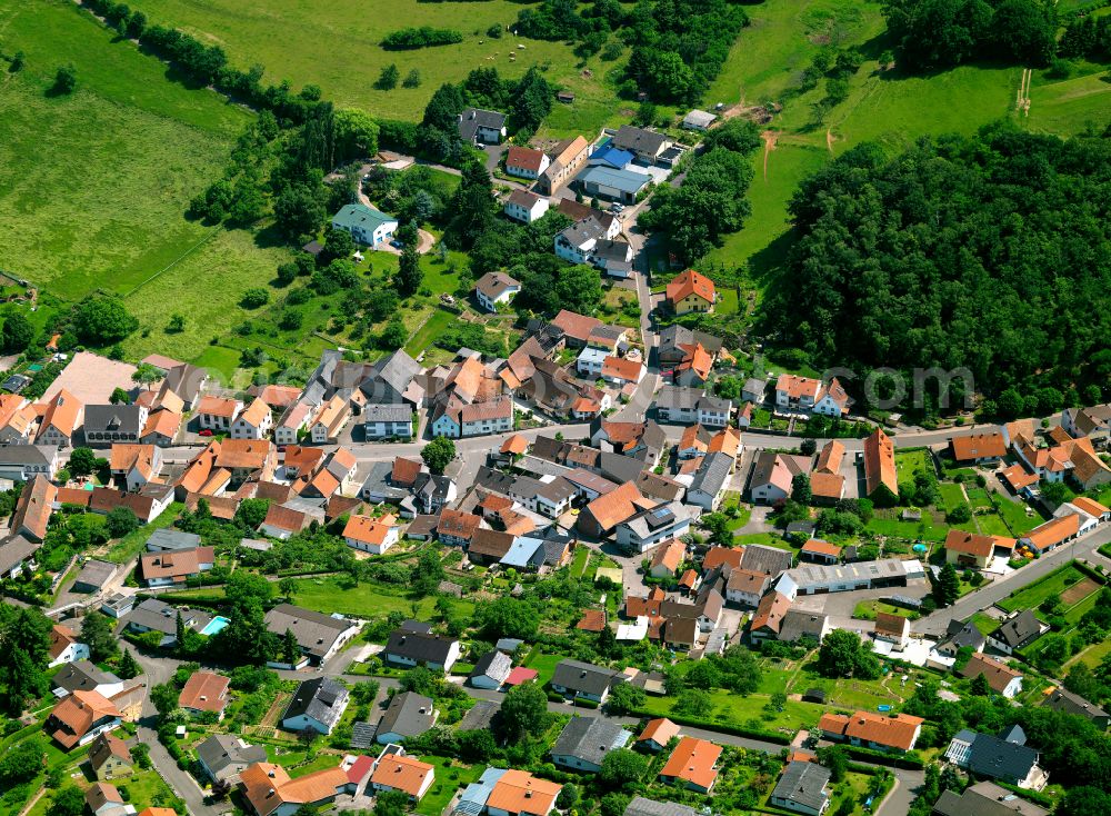 Sippersfeld from above - Town View of the streets and houses of the residential areas in Sippersfeld in the state Rhineland-Palatinate, Germany