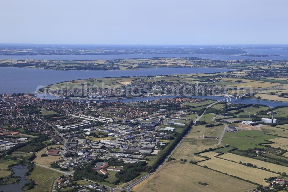 Aerial image Sonderburg - Town View of the streets and houses of the residential areas in Sonderborg in Denmark