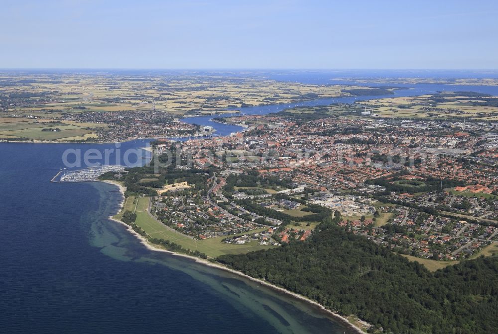 Aerial image Sonderburg - Town View of the streets and houses of the residential areas in Sonderborg in Denmark