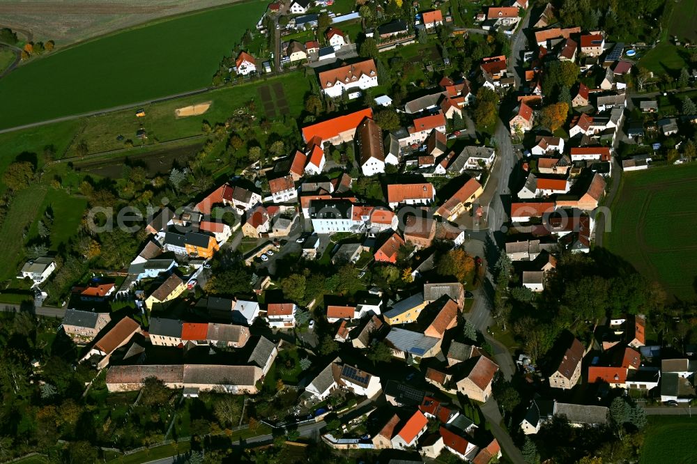 Aerial image Sotterhausen - Town View of the streets and houses of the residential areas in Sotterhausen in the state Saxony-Anhalt, Germany