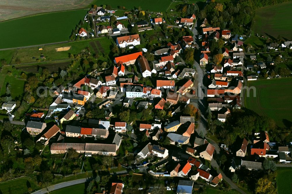 Aerial photograph Sotterhausen - Town View of the streets and houses of the residential areas in Sotterhausen in the state Saxony-Anhalt, Germany