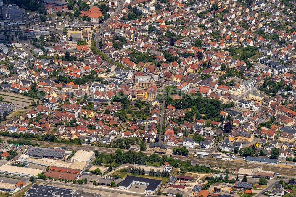 Aerial image Spaichingen - Town View of the streets and houses of the residential areas in Spaichingen in the state Baden-Wuerttemberg, Germany