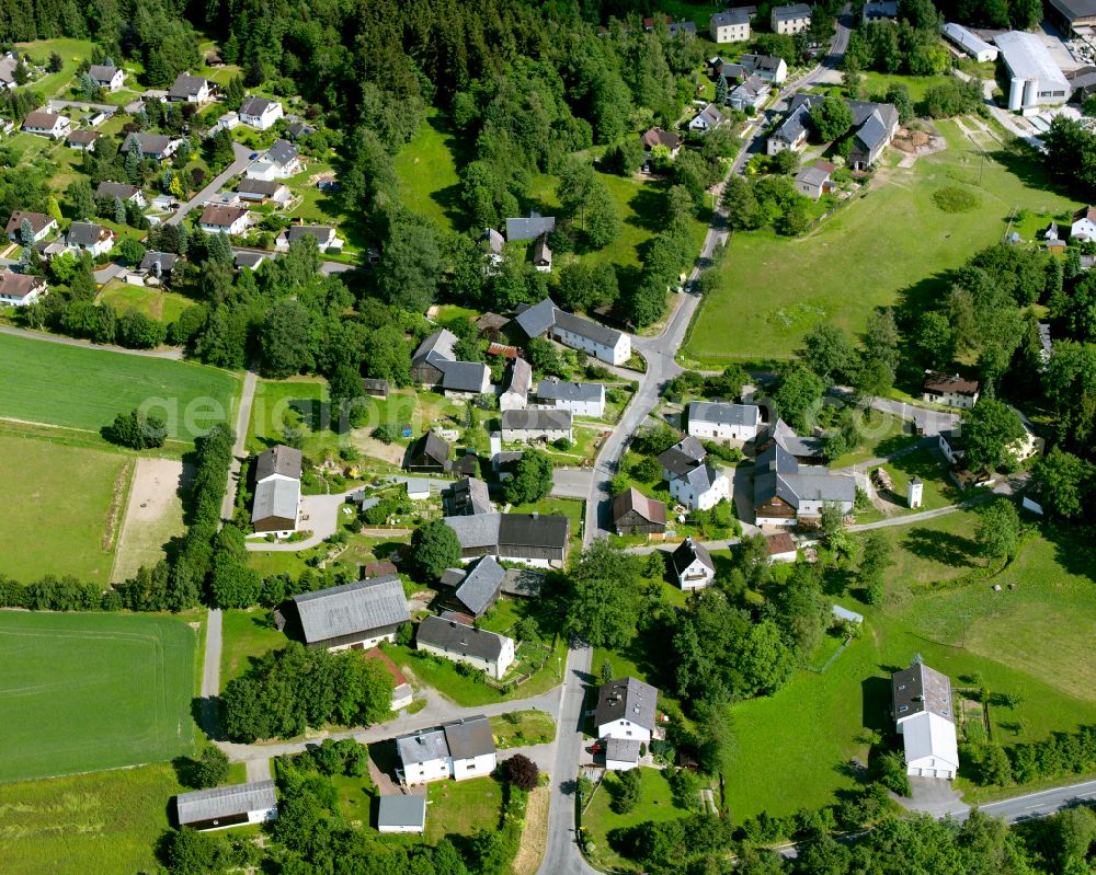 Sparneck from above - Town View of the streets and houses of the residential areas in the district Reinersreuth in Sparneck in the state Bavaria, Germany