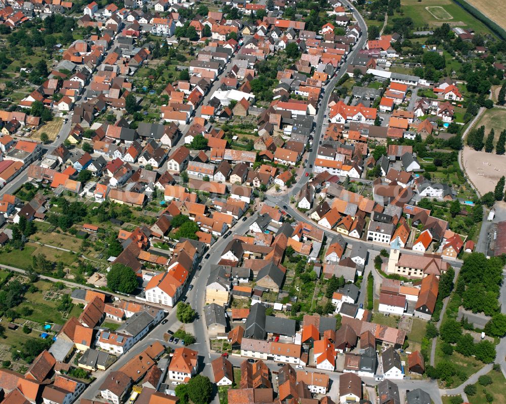 Spöck from the bird's eye view: Town View of the streets and houses of the residential areas in Spöck in the state Baden-Wuerttemberg, Germany