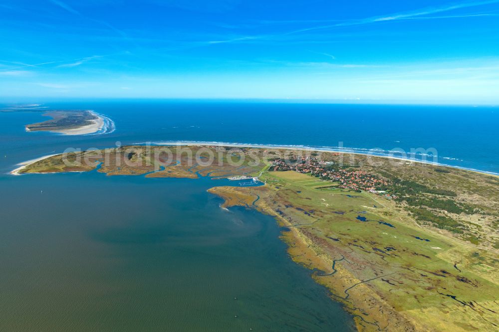 Spiekeroog from above - City view on Spiekeroog in the state Lower Saxony, Germany