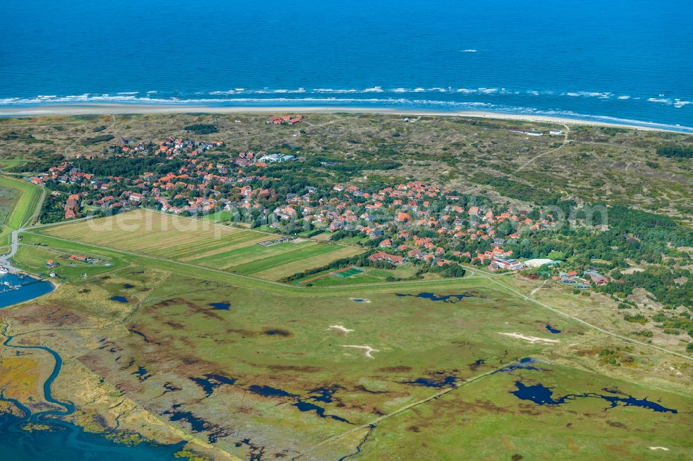 Aerial image Spiekeroog - City view on Spiekeroog in the state Lower Saxony, Germany